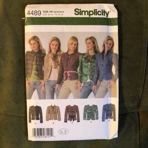 SIMPLICITY RETRO 2005 SEWING PATTERN #4489 WOMEN'S JACKETS  SIZE 6-14 UNCUT